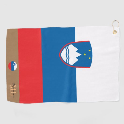 Sloveense vlag & Slovenië monogrammen / Golf Towel Golfhanddoek (Horizontaal)