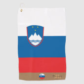 Sloveense vlag & Slovenië monogrammen / Golf Towel Golfhanddoek (Voorkant)