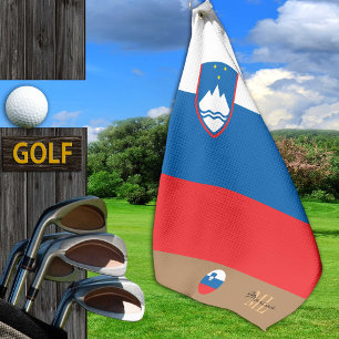 Sloveense vlag & Slovenië monogrammen / Golfhandd Golfhanddoek