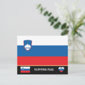 Sloveense vlag & Slovenië - reizen, vakantie/sport Briefkaart (Staand voorkant)