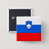 Sloveense vlag vierkante button 5,1 cm (Voorkant /achterkant)