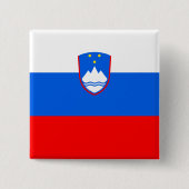 Sloveense vlag vierkante button 5,1 cm (Voorkant)