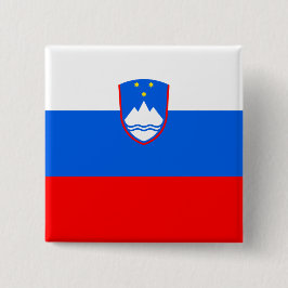 Sloveense vlag vierkante button 5,1 cm