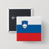 Sloveense vlag vierkante button 5,1 cm (Voorkant /achterkant)