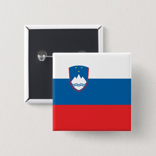 Sloveense vlag vierkante button 5,1 cm (Voorkant /achterkant)