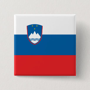 Sloveense vlag vierkante button 5,1 cm