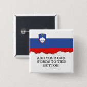 Sloveense vlag vierkante button 5,1 cm (Voorkant /achterkant)