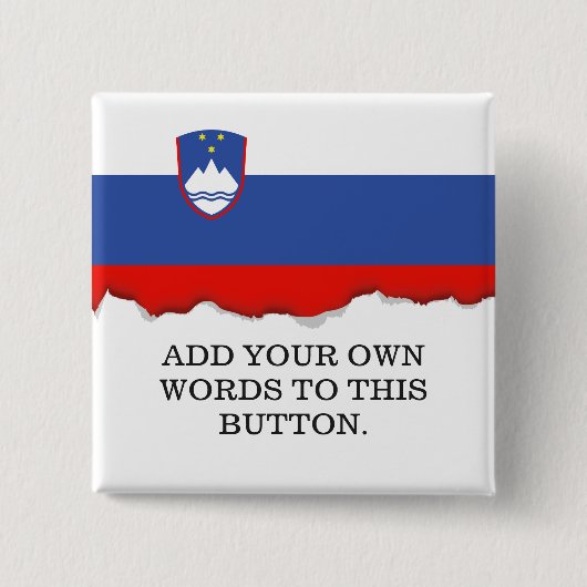 Sloveense vlag vierkante button 5,1 cm (Voorkant)