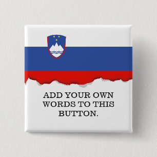 Sloveense vlag vierkante button 5,1 cm