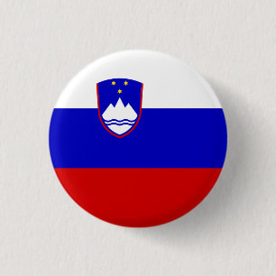 Sloveense vlag, vlag van Slovenië Ronde Button 3,2 Cm