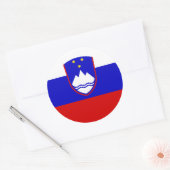 Sloveense vlag & wapen, vlag van Slovenië Ronde Sticker (Envelop)