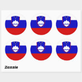 Sloveense vlag & wapen, vlag van Slovenië Ronde Sticker (Vel)