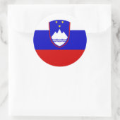 Sloveense vlag & wapen, vlag van Slovenië Ronde Sticker (Tas)