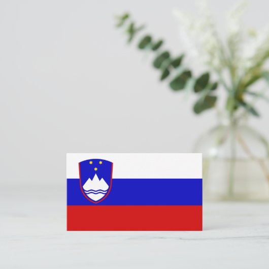 Sloveense vlag & wapen, vlag van Slovenië Visitekaartje (Staand voorkant)