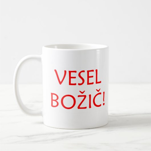 Sloveense vrolijk kerstfeest koffiemok (Links)