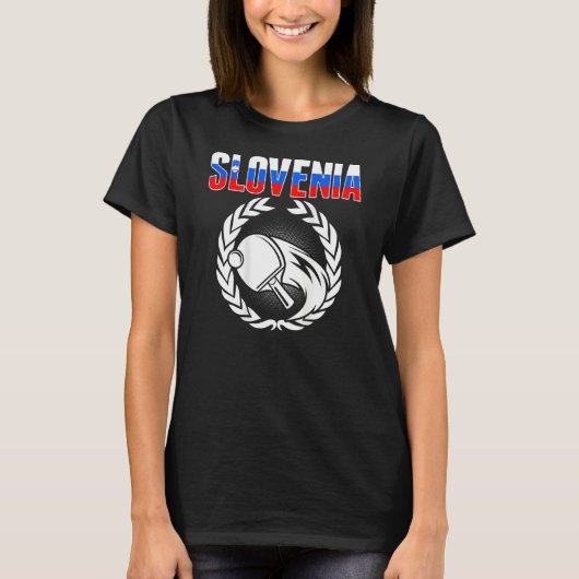Slovenia Ping Pong  Slovenian Table Tennis Support T-shirt (Voorkant)