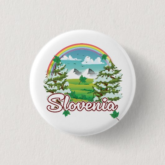 Slovenia Travel logo Ronde Button 3,2 Cm (Voorkant)