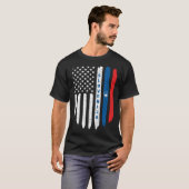 Slovenian American Flag Slovenia Root Dad T-shirt (Voorkant volledig)