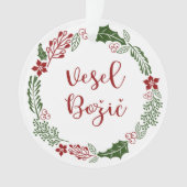 Slovenian Merry Kerstmis Wreath, Vesel Božič Ornament (voorkant)