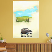 Slovenië Afbeelding van kaartreisposter Canvas Afdruk (Insitu (Woonkamer))