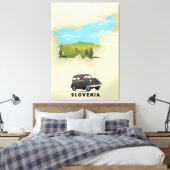 Slovenië Afbeelding van kaartreisposter Canvas Afdruk (Insitu (Slaapkamer))
