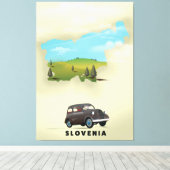 Slovenië Afbeelding van kaartreisposter Canvas Afdruk (Insitu (Houten vloer))