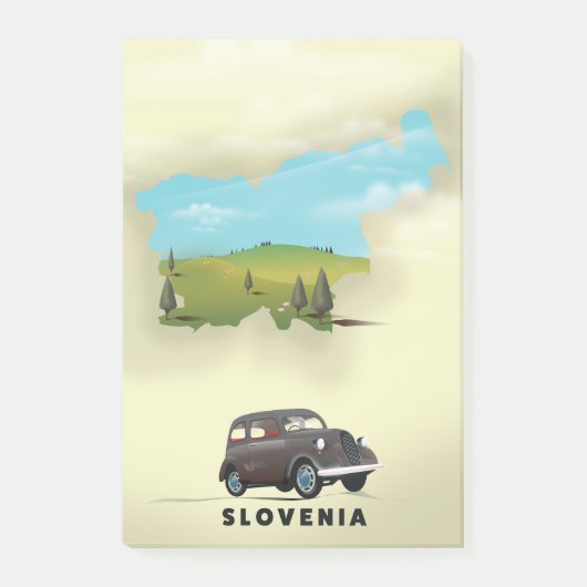 Slovenië Afbeelding van kaartreisposter Post-it® Notes (Voorkant)