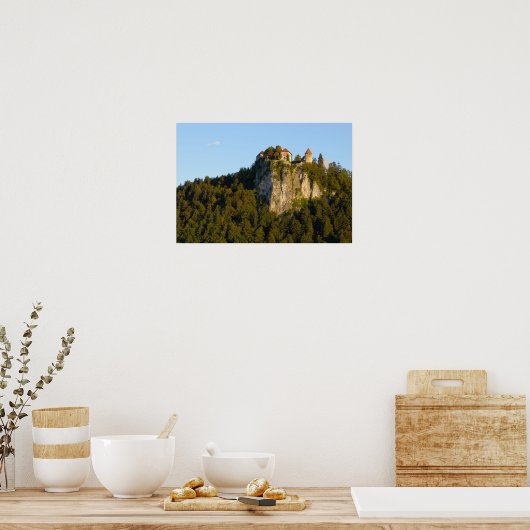 Slovenië, Bled, Bleemmeer, Bled Castle op Poster (Keuken)