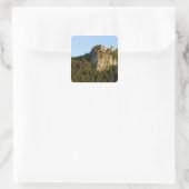 Slovenië, Bled, Bleemmeer, Bled Castle op Vierkante Sticker (Tas)