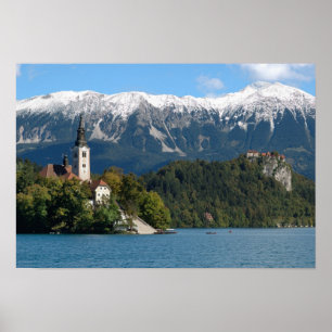 Slovenië, Bled, Lake Bled, Bled Island, Bled 2 Poster