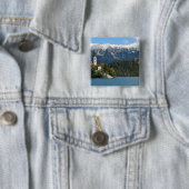 Slovenië, Bled, Lake Bled, Bled Island, Bled 2 Vierkante Button 5,1 Cm (In situ)