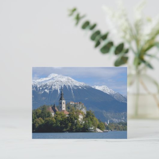 Slovenië, Bled, Lake Bled, Bled Island, Bled Briefkaart (Staand voorkant)
