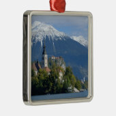 Slovenië, Bled, Lake Bled, Bled Island, Bled Metalen Ornament (Rechts)