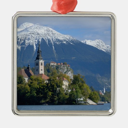 Slovenië, Bled, Lake Bled, Bled Island, Bled Metalen Ornament (Voorkant)