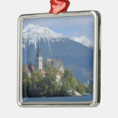 Slovenië, Bled, Lake Bled, Bled Island, Bled Metalen Ornament (Links)