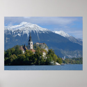 Slovenië, Bled, Lake Bled, Bled Island, Bled Poster