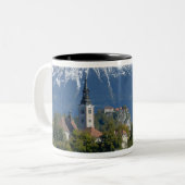 Slovenië, Bled, Lake Bled, Bled Island, Bled Tweekleurige Koffiemok (Voorkant links)