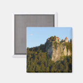 Slovenië, Bled, Meer van Bled, Kasteel van Bled op Magneet (Voorkant / Achterkant)