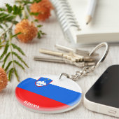 Slovenië Flag Charming Patriotic Sleutelhanger (Voorkant Rechts)