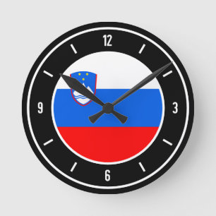 Slovenië Flag Elegant Ronde Klok