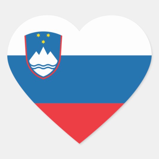 Slovenië Flag Heart Sticker (Voorkant)