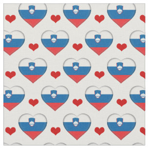 Slovenië Flag & Red Heart mode Fabric/Slovenië Stof