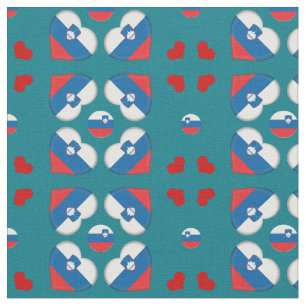 Slovenië Flag & Slovenië Heart mode Fabric Stof