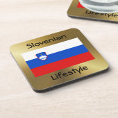 Slovenië Flag+Text Onderzetter (Linkerzijde)