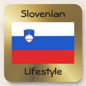Slovenië Flag+Text Onderzetter (Voorkant)