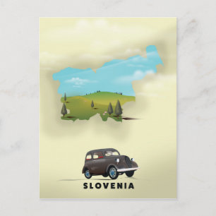 Slovenië Geïllustreerde kaart reisposter
