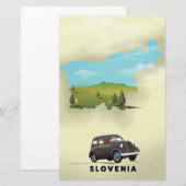 Slovenië Geïllustreerde kaart reisposter (Voorkant / Achterkant)