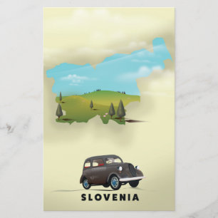 Slovenië Geïllustreerde kaart reisposter
