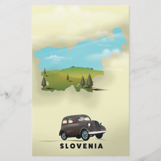 Slovenië Geïllustreerde kaart reisposter (Voorkant)