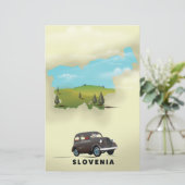 Slovenië Geïllustreerde kaart reisposter (Staand voorkant)